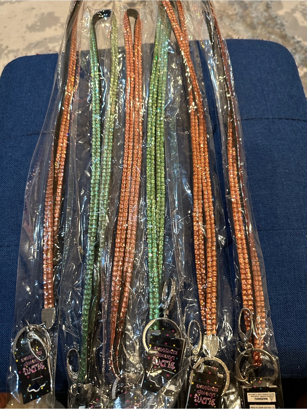 6 lanyard identification keychains bling unisex VIP gift